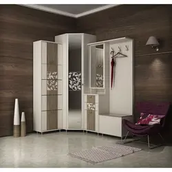 Corner hallways with mirror photo