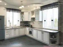 Corner kitchen with 2 windows photo