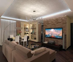 Pentagonal living room design