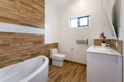 Quartz vinyl in the bathroom on the walls instead of tiles photo