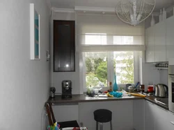 Kitchen by the window in a Khrushchev apartment photo