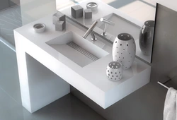 Bathroom sinks made of artificial stone photo