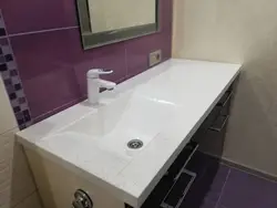 Bathroom sinks made of artificial stone photo