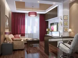 Qonaq otağı yataq otağı ofis bir otaqlı fotoşəkil