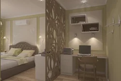 Qonaq otağı yataq otağı ofis bir otaqlı fotoşəkil