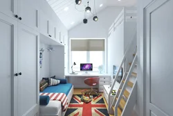 Narrow Teenager Bedroom Design