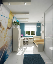 Narrow teenager bedroom design