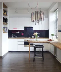 Small Kitchen Design With Dark Floor