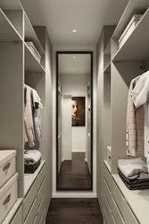 Interior of a narrow dressing room