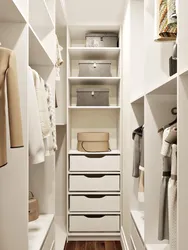 Interior of a narrow dressing room
