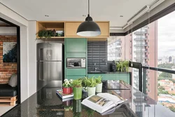 Kitchen on the loggia interior design photo