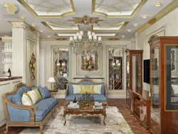 Interior design of a living room in a classic style apartment photo