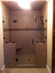 Bathroom With Shower Made Of Tiles In Khrushchev Design Photo