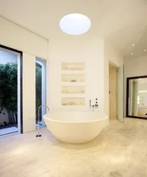 Round bathroom in the interior