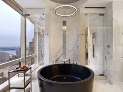 Round bathroom in the interior