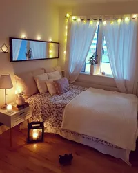 Cozy warm bedroom interior