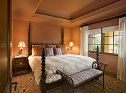 Cozy warm bedroom interior