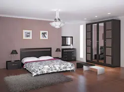 Wenge mebel fotoşəkili ilə yataq otağı