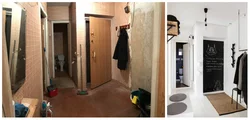 Photos of hallways before and after