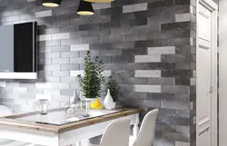 Brick-like tiles in the kitchen interior