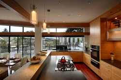 Photo kitchen living room in a house with a window