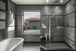 Shower and bath in one interior