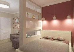 Partition in a room made of plasterboard photo bedroom