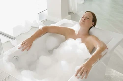 Photo of a bubble bath at home
