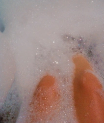 Photo of a bubble bath at home