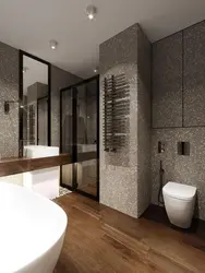 Gray brown bathroom design