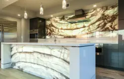 Photo of a kitchen with flexible stone