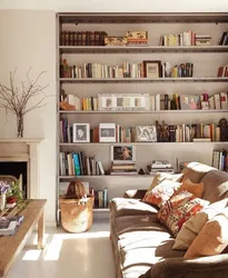 Книжные Полки В Интерьере Гостиной