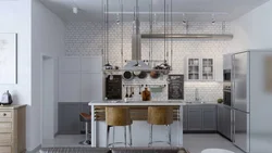 Loft interyerida oq oshxona