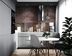 White kitchen in loft interior