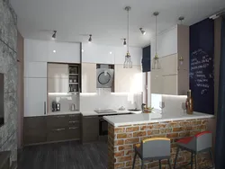 White kitchen in loft interior