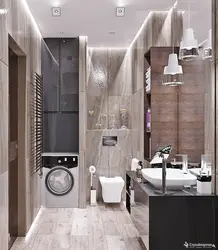 Interior design of bath and toilet in modern style