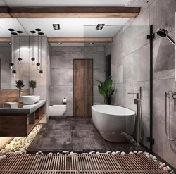 Interior design of bath and toilet in modern style