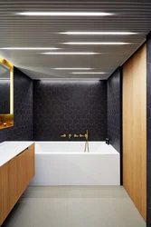 Bath design black ceiling
