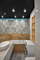 Bath design black ceiling