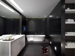 Bath design black ceiling