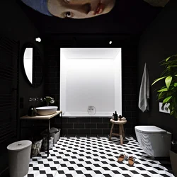 Bath design black ceiling