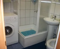 Xruşşov foto kabin və paltaryuyan maşın duş ilə vanna otağı