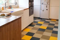 Mətbəx döşəmələrinin fotoşəkili linoleum