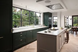 Kitchen interior in a country house with one window photo