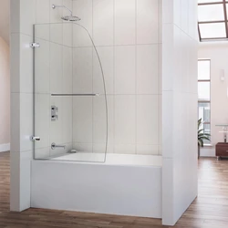 Bathroom bathtub with glass photo