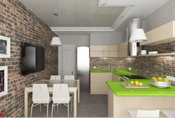 Mətbəx loft dizaynı 9 kv m