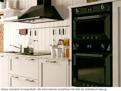 Black ovens in the kitchen interior
