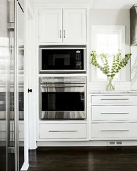 Black ovens in the kitchen interior