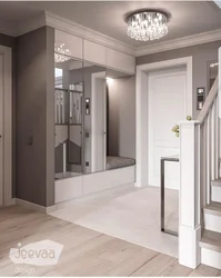 Hallway Design In Gray And White Tones