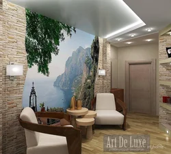 Photo wallpaper in the interior in the hallway